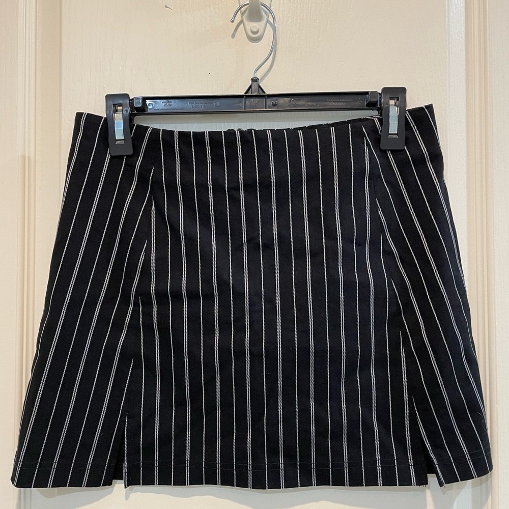 UO Black and White Striped Mini Skirt